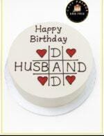 Happy Birthday Husband Egg-Free Fresh Cream Cake – Egg-free fresh cream cake by Cake Palace Sheffield