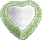 Egg Free Green Heart Celebration Cake with mint green and white cream borders and a personalised message area.