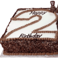 Personalised number birthday cake with chocolate decorations in Sheffield