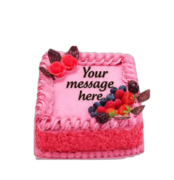 Flowers & Fruit Strawberry Flavor Birthday Cake