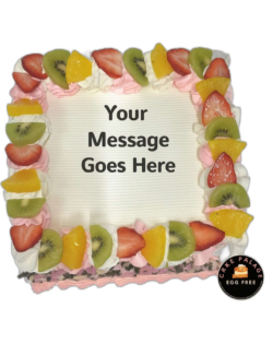 Mix Fruit cake with Almond,pink CURLS and CHOCOLATE CURLS on side