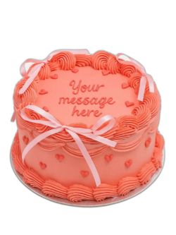 Pink Heart  Ribbon Cake