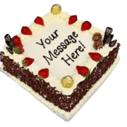 Ferrero & Strawberry With Chocolate Curls On Side Birthday Cake Click & Collect