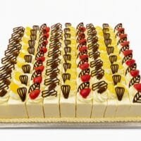 Fresh Cream Sheet Cake with Strawberries, Pineapple and Chocolate Decorations | Party Cake Sheffield